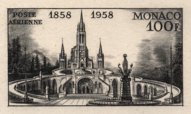 Monaco_1958_Yvert_PA69a-Scott_C51_unadopted_Lourdes_black_aa_AP_detail_a