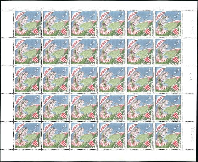 Monaco_1963_Yvert_623A-Scott_556_Louis_II_Stadium_unissued_without_overprint_full_sheet_bb_US