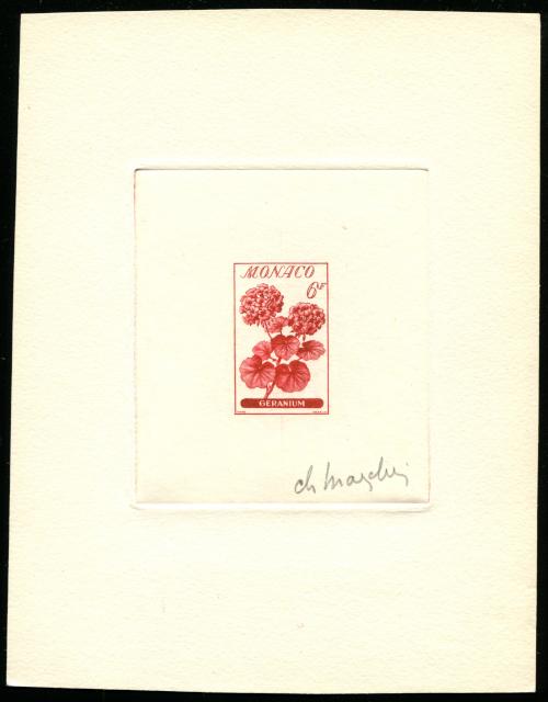 Monaco_1959_Yvert_518a-Scott_442_unadopted_6f_Geranium_red_a_AP