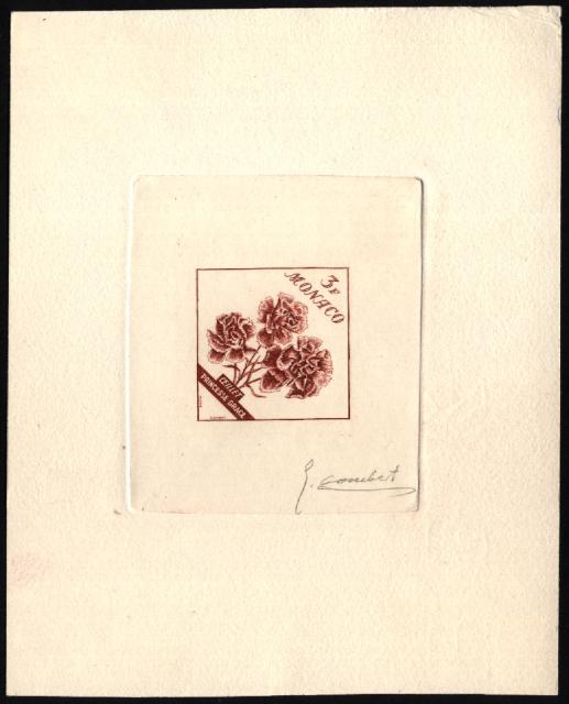 Monaco_1959_Yvert_515a-Scott_439_unadopted_3f_Princesse_Grace_Carnation_brown-red_aa_AP