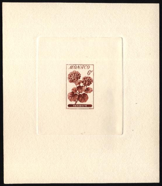 Monaco_1959_Yvert_518a-Scott_442_unadopted_6f_Geranium_brown-red_aa_AP