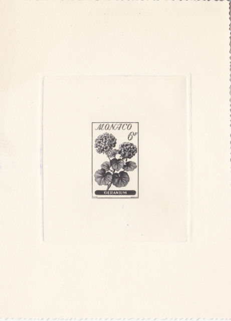 Monaco_1959_Yvert_518a-Scott_442_unadopted_6f_Geranium_black_ba_AP