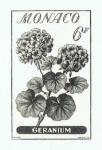 Monaco_1959_Yvert_518a-Scott_442_unadopted_6f_Geranium_black_bb_AP_detail