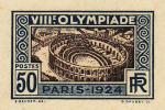 France_1924_Yvert_186a-Scott_201_unadopted_Jeux_Olympiques_Paris_50c_blue_101_+_brown_712_typo_CP_detail