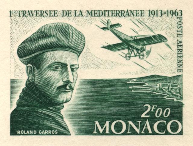 Monaco_1963_Yvert_PA81a-Scott_C63_unadopted_F_Roland_Garros_etat_green_a_AP_detail_a