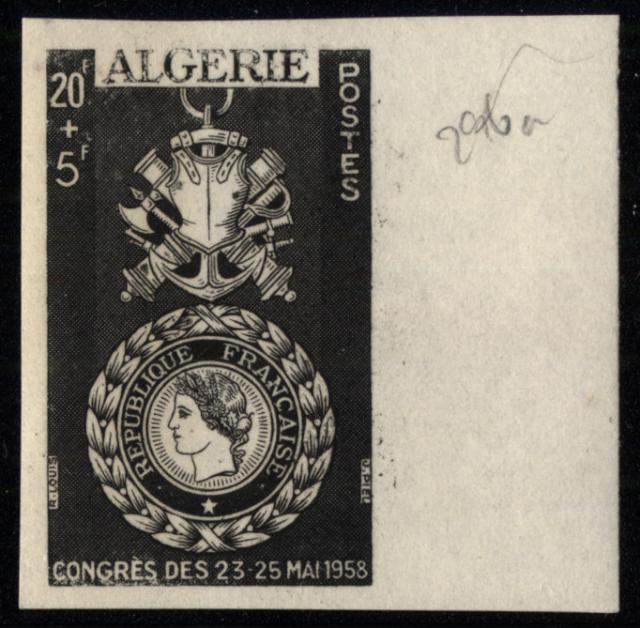 Algeria_1952_Yvert_296a-Scott_B65_unadopted_20f_+_5f_Medaille_militaire_l_ESS