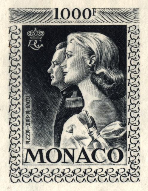 Monaco_1959_Yvert_PA72b-Scott_C55_unadopted_1000f_Grace_et_Rainier_III_maigre_black_f_AP_detail