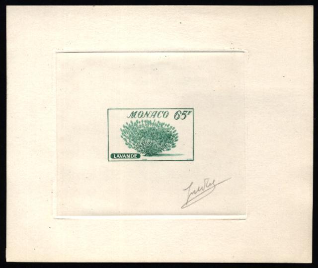 Monaco_1959_Yvert_521a-Scott_445_unadopted_65f_Lavande_green_ab_AP