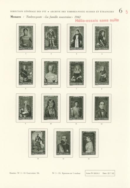 Monaco_1942_Yvert_234-248-Scott_B61-B75_unadopted_in_Helio_by_Courvoisier_Princes_black_ESS