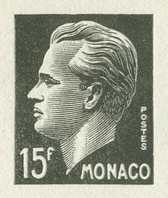 Monaco_1950_Yvert_350b-Scott_257_unissued_15f_Rainier_III_grey_a_typo_AP_detail