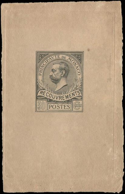 Monaco_1910_Yvert_Taxe_10b-Scott_J10_unadopted_taille-douce_Albert_I_3eme_etat_black_aa_AP