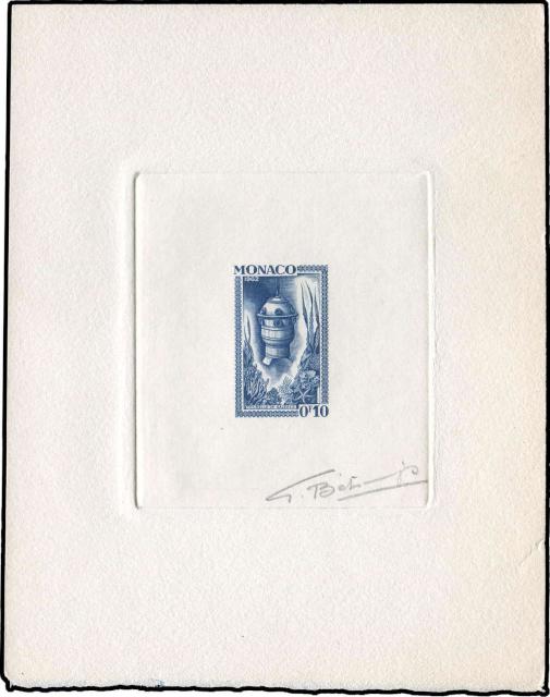 Monaco_1962_Yvert_592a-Scott_522_unadopted_F_Galeazzi_tower_etat_blue_cb_AP