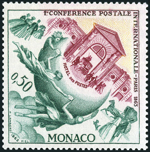 Monaco_1963_Yvert_615-Scott_541_International_Postal_Conference_IS