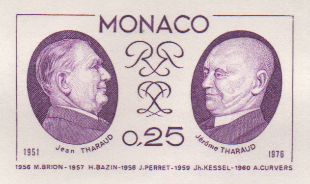 Monaco_1976_Yvert_1045a-Scott_1011_unadopted_Jean_and_Jerome_Tharaud_lilac_da_AP_detail
