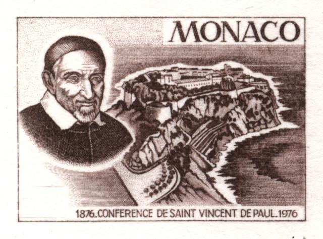 Monaco_1976_Yvert_1067a-Scott_1038_unadopted_St_Vincent-de-Paul_2eme_etat_brown_AP_detail