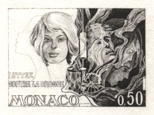 Monaco_1973_Yvert_931a-Scott_862_unadopted_Fight_against_Drug_2eme_etat_black_a_AP_detail_a