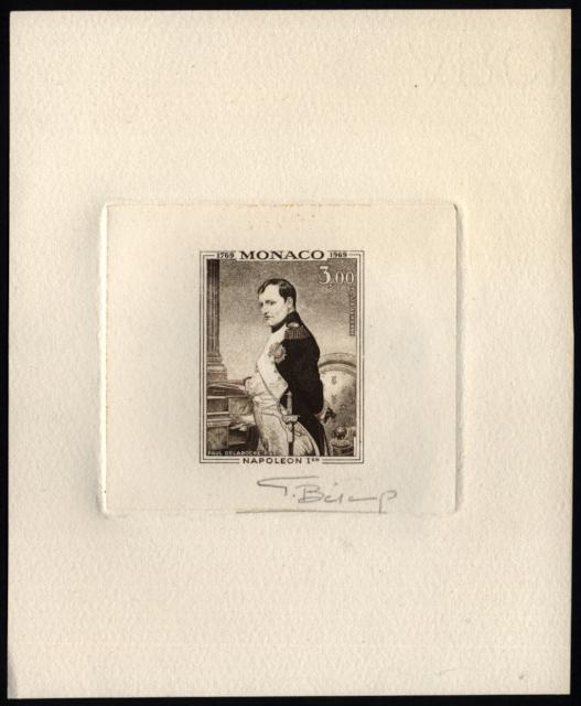 Monaco_1969_Yvert_PA94a-Scott_C76_unissued_in_TD_Napoleon_horizontal_die_without_frame_positive_etat_dark-brown_AP