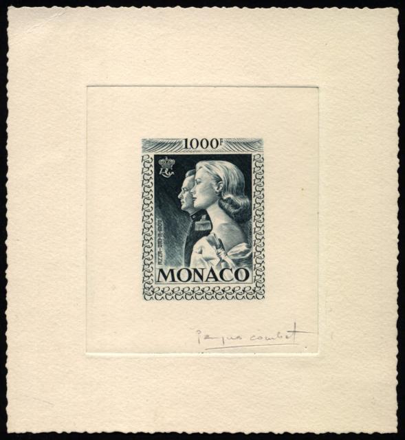 Monaco_1959_Yvert_PA72b-Scott_C55_unadopted_1000f_Grace_et_Rainier_III_maigre_blue-grey_c_AP