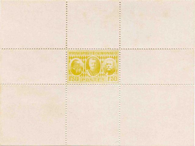 Monaco_1928_Yvert_112a-Scott_112_unissued_in_typo_International_Philatelic_Expo_yellow_c_typo_AP