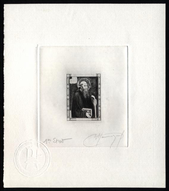 Monaco_1968_Yvert_746a-Scott_686_unadopted_St_Benedict_1er_etat_black_b_AP