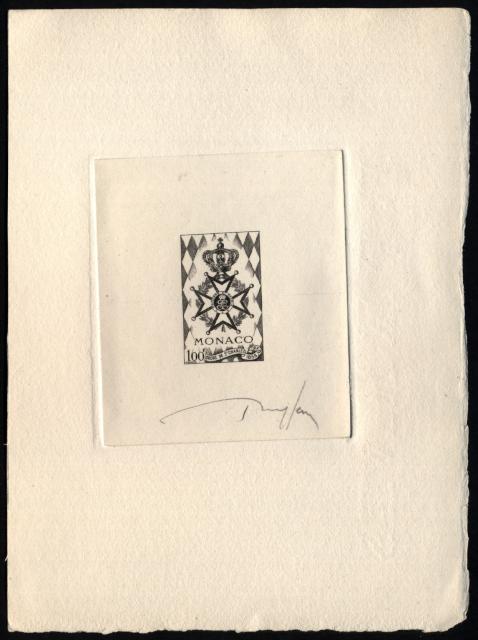 Monaco_1958_Yvert_490a-Scott_410_unadopted_St-Charles_Order_black_c_AP
