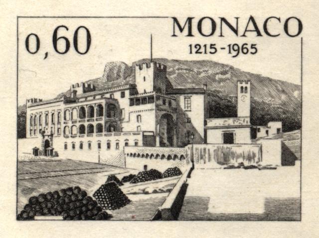 Monaco_1965_Yvert_681a-Scott_622_unadopted_Palace_1er_etat_black_AP_detail
