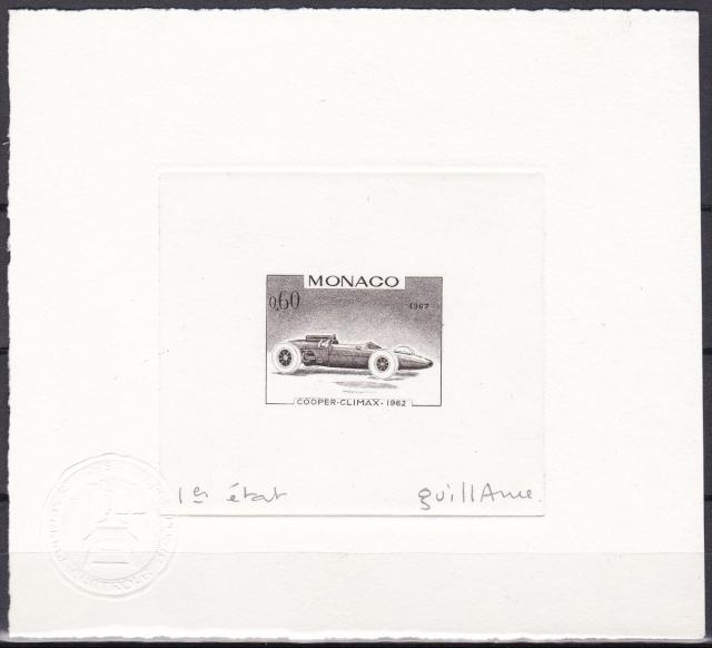Monaco_1967_Yvert_718a-Scott_658_unadopted_Cooper_Climax_1er_etat_sepia_ab_AP