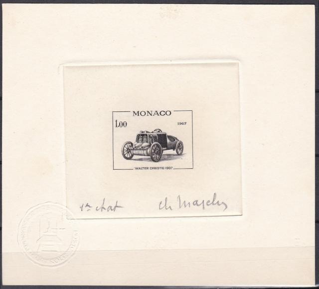 Monaco_1967_Yvert_720a-Scott_660_unadopted_Walter_Christie_1er_etat_black_ab_AP