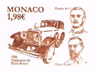 Monaco_2006_Yvert_2556-Scott_2429_unadopted_1€98_Rolls-Royce_Centenary_etat_positive_brown_bb_AP_detail