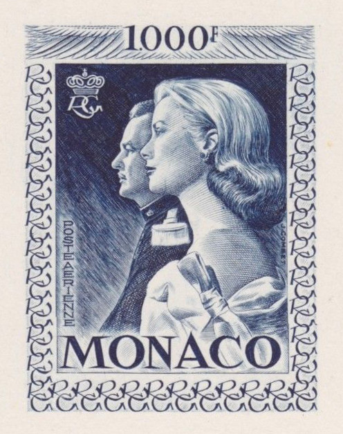 Monaco_1959_Yvert_PA72a-Scott_C55_unadopted_1000f_Grace_et_Rainier_III_gros_blue_e_AP_detail