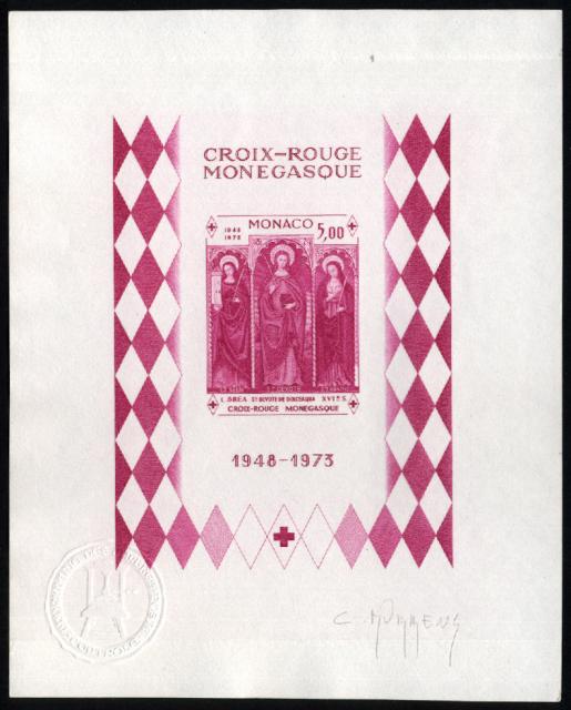 Monaco_1972_Yvert_BF7a-Scott_864_unadopted_Dolceaqua_Red_Cross_lilac_d_AP