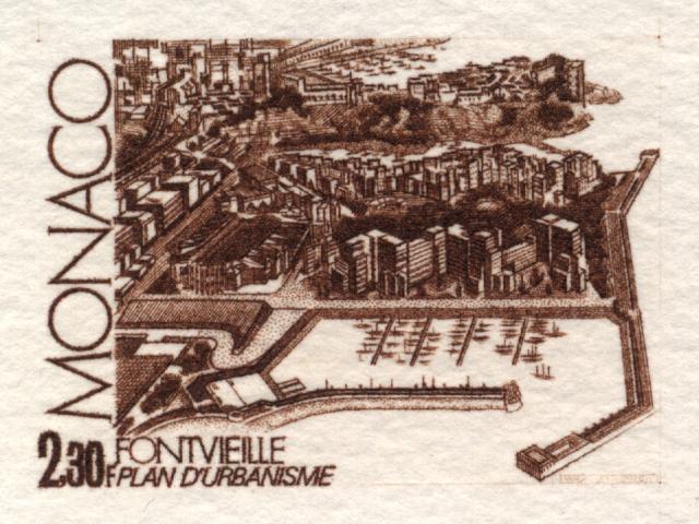 Monaco_1982_Yvert_1326a-Scott_1333_unadopted_Fontvieille_dark-brown_AP_detail