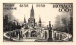 Monaco_1958_Yvert_PA69a-Scott_C51_unadopted_Lourdes_black_f_AP_detail