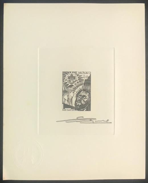 Monaco_1975_Yvert_1015a-Scott_973_unadopted_Holy_Year_black_bb_AP