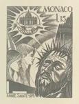 Monaco_1975_Yvert_1015a-Scott_973_unadopted_Holy_Year_black_bb_AP_detail