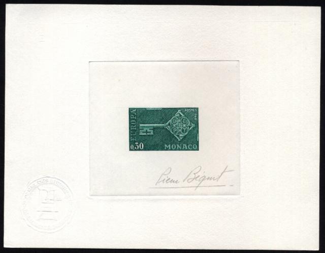 Monaco_1968_Yvert_749a-Scott_689_unadopted_Europa_green_ba_AP