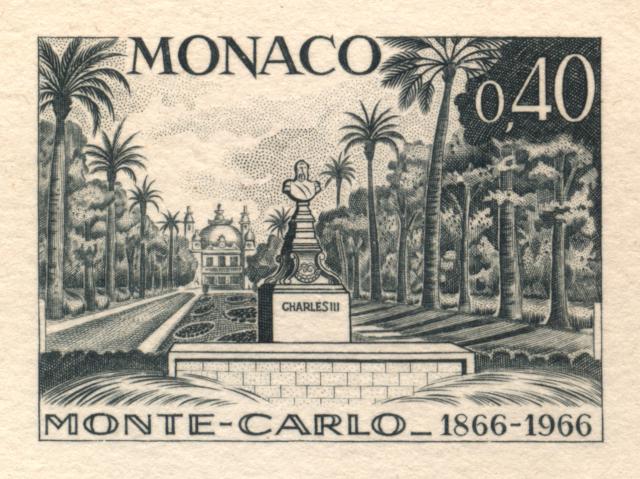 Monaco_1966_Yvert_693a-Scott_634_unadopted_Charles_III_Monument_etat_dark-green_b_AP_detail