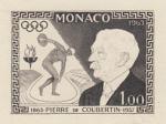 Monaco_1963_Yvert_635a-Scott_548_unadopted_De_Coubertin_1er_etat_black_AP_detail