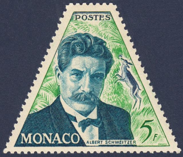Monaco_1955_Yvert_413-Scott_326_5f_Schweitzer_IS