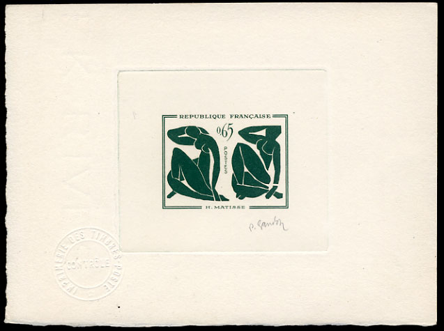 France_1961_Yvert_1320-Scott_1016_dark-green_aa
