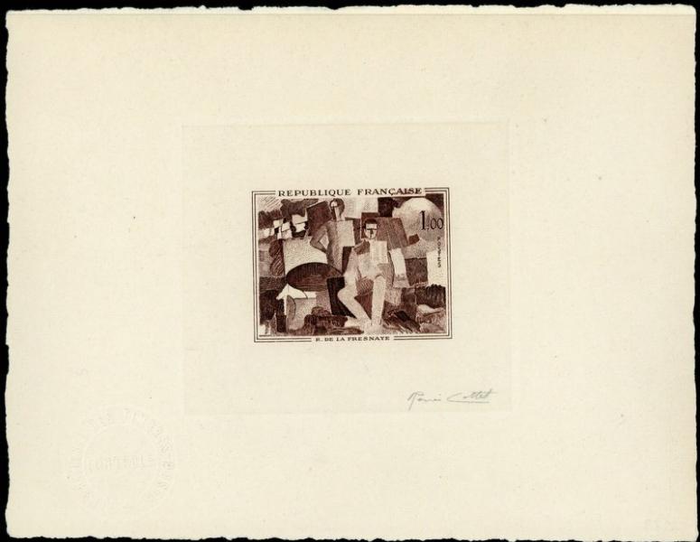 France_1961_Yvert_1322-Scott_1018_positive_dark-brown