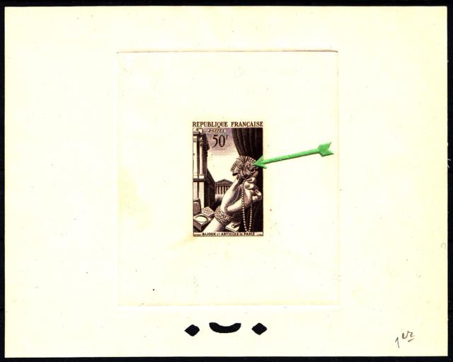 France_1951_Yvert_973a-Scott_714a_unadopted_joaillerie_Type_I_sepia_b_ATP