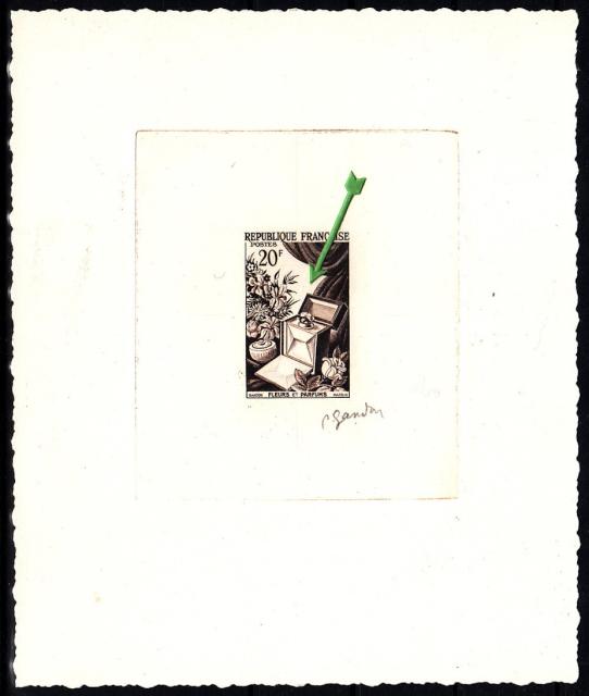 France_1951_Yvert_974a-Scott_715a_unadopted_20f_fleurs_et_parfums_Type_I_sepia_e_AP