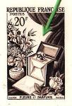 France_1951_Yvert_974a-Scott_715a_unadopted_20f_fleurs_et_parfums_Type_I_sepia_e_AP_detail