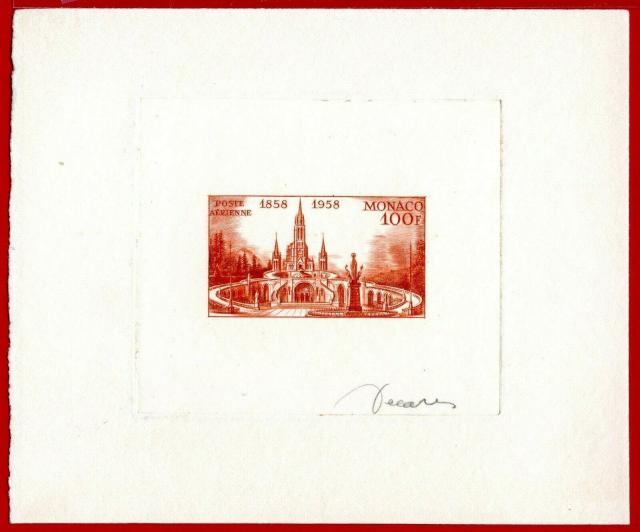 Monaco_1958_Yvert_PA69a-Scott_C51_unadopted_Lourdes_red-orange_AP