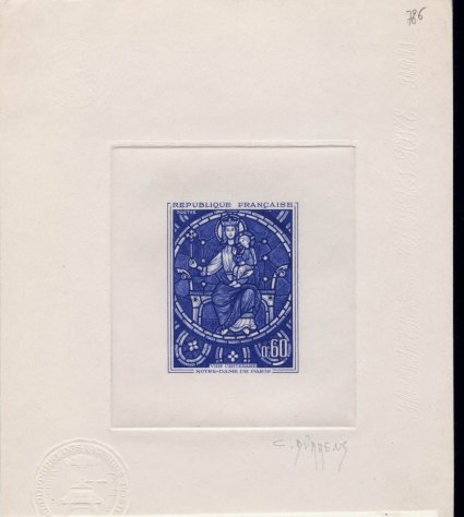 France_1964_Yvert_1419-Scott_positive_blue_c
