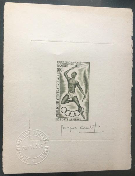 Central_Africa_1963_Yvert_PA9-Scott_C9_dark-olive-green