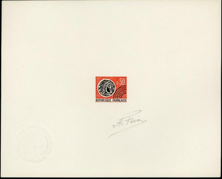 France_1964_Yvert_Preoblit_128-Scott_red_+_black_typo_b