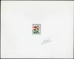France_1964_Yvert_Taxe_95-Scott_grey-blue_+_green_+_red_typo