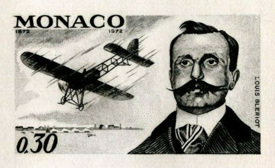 Monaco_1972_Yvert_910a-Scott_852_unadopted_Louis_Bleriot_etat_black_c_AP_detail